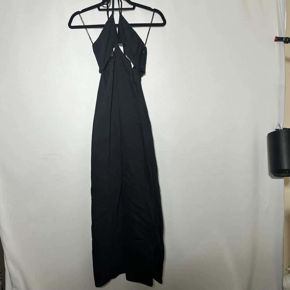 Marina Moscone RTR Shipwrecked Cutaway Dress Black Women Size 6 Virgin Wool Silk - Picture 6 of 12